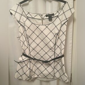 White House Black Market Checkered top
